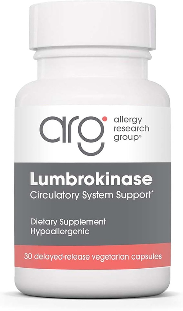 Antivirüs Araştırma Grubu Lumbrokinase Supplement - Circulatory System Support, Supports Blood Circulation already in the Normal Range - 30 Gecikmiş Yayın Vegetarian Capsules