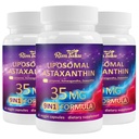 Liposomal Astaxanthin Supplement Kompleksi 9-in-1 with Ashwagandha, Lycopene, Zeaxanthin, Antioksi Supplement Support Eye, Skin & Joint Health, 180 Capsules