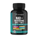 NAD+ Supplement Kompleksi – NAD Supplement+ 300 mg with Astaxanthin, Urolithin A, Resveratrol, CoQ10 & Anti plaoksit – Hücresel Enerji, Mitochondrial Support – 120 Kont (Polonya)
