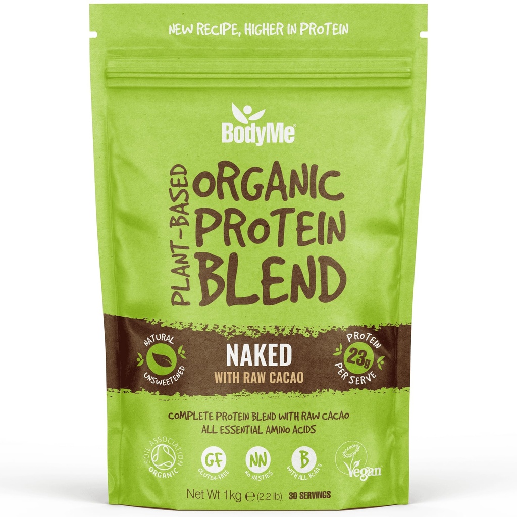 BodyMe Organic Vegan Protein Toz Toplantısı | Raw Cacao | 2.2lb 1 kg | 3 Plant Proteinleri ile Güvenlik