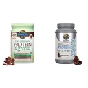 Garden of Life, Powder Protein Greens Chocolate Organic, 22 Ounce & Organic Vegan Sport Protein Powder, Chocolate - Probiotics, BCAAs, 30g
