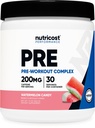 Nutricost Pre-Workout Toz (Watermelon Candy) 30 Hizmet - GMO-Free, Gluten-Free, Vegetarian