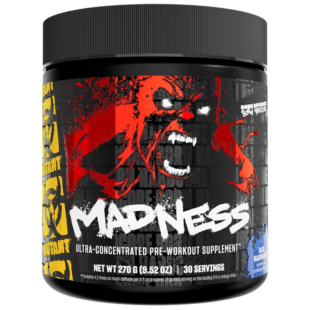 Mutant Deli | Pre Workout Toz Supplement Performansı ve Pump Mix L-Citrulline, Beta-Alanine, Taurine, L-Tyrosine | 30 Hizmet | Blue Raspberry
