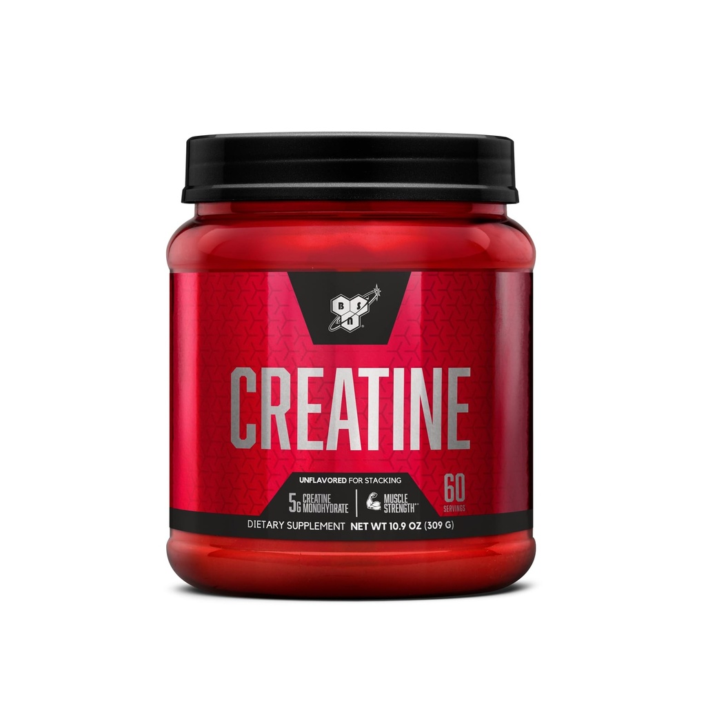 BSN Micronized Tinatine Monohidrat Toz, Unflavor Kretine Toz, Micronized, Supports Muscle Building, Supports Muscle Strength, Gym Supplement, 5g per Service, 5000mg per Services, 60 Servisler için 5000 mg,