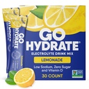 GoHydrate Low sodyum Electrolytes Toz Paketleri Sugar Free - Instant Hydration Daily Drink Mix - Zero Sugar Water Flavor Packet Singles with Vitamin D - (Lemonade, 30 Packs)