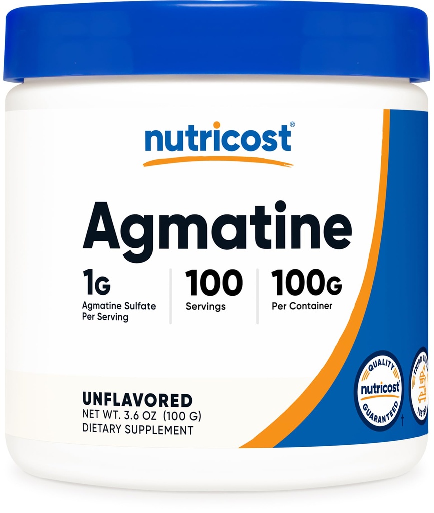 Nutricost Agmatine 100 Grams - Pure Agmatine Toz 100 Hizmet (Agmatine Sulfate)