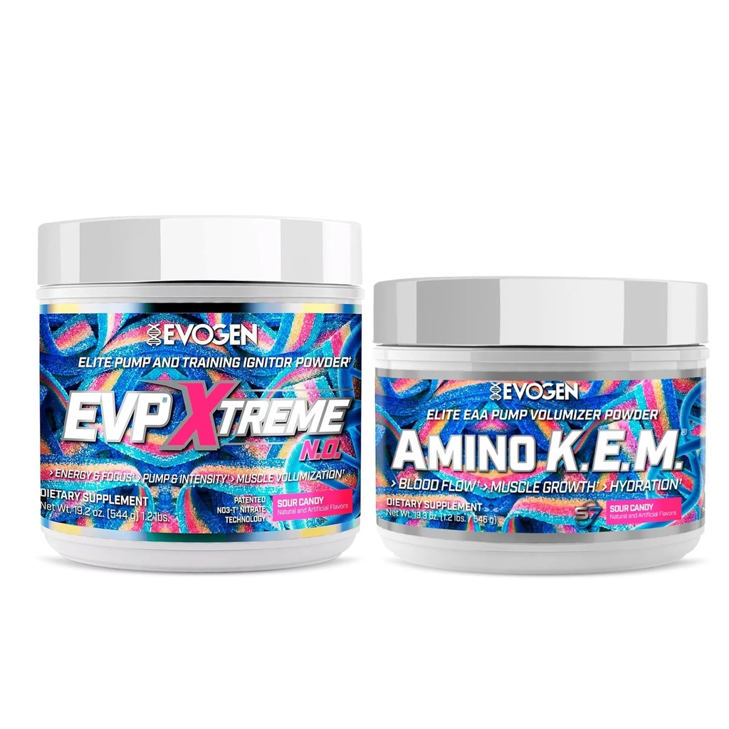 Evogen EVP Xtreme NO Reese K.E.M. Sche – Pre Workout Toz & EAA/BCAA Pump Volumizer for Muscle growth, Hydration & Performance | Sour Candy