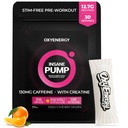 OxyEnergy Pre Workout Toz -Orange, No Stim 130mg Low Caffeine, On-Go Packets with Beta Alanine, Kretine Monohidrat & Taurine for Hassas Kullanıcılar için, Kadınlar, İşouts - 30 Hizmet