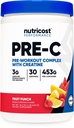 Nutricost Pre-C Pre-Workout Kompleks witht Tinaine (Fruit Punch | 30 Hizmet) Toz - Boost Fintess Routines, 453g