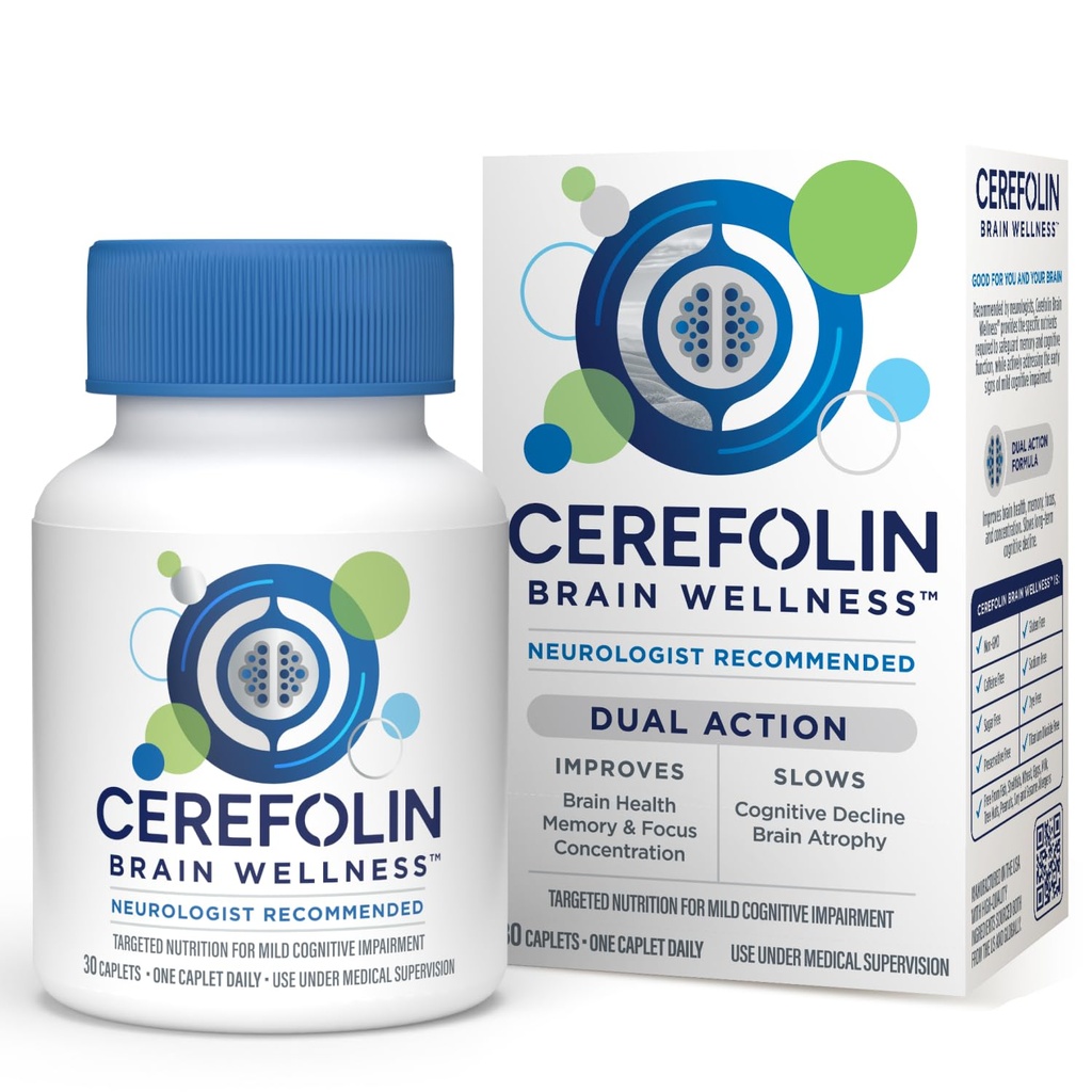Cerefolin Beyin Wellness, Bilişsel Destek için Hedeflenmiş Beslenme, Hafızayı, Focus & Concentration, L-Methylfolate, NAC, B12, Nörolog Önerilen (30 Count)