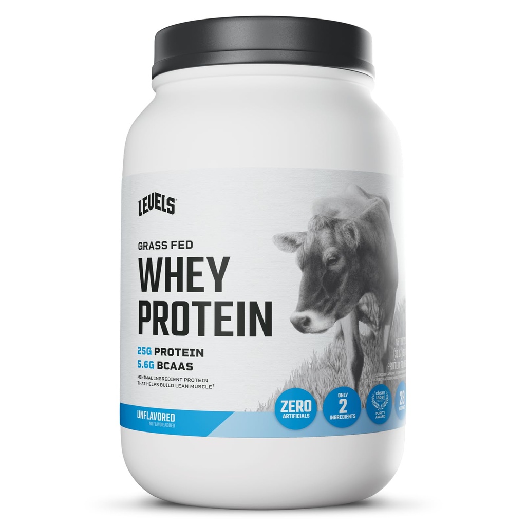 Seviyeler Grass Fed Whey Protein Toz, Yapay Değil, 25G Protein, Unflavored, 2LBB