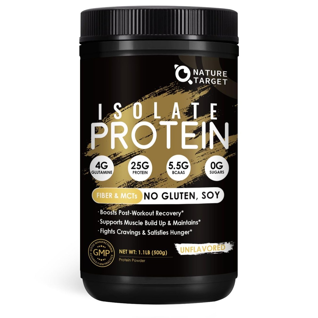 N Vitamin TARGET Unflavored Protein Toz - 24g Whey, Milk & Pea Isolate Mix with MCTs - No rBGH, Gluten-Free - Perfect for Coffee & Baking - 16 Hizmetler