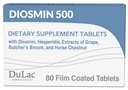Dulac Diosmin 500, Micronized Diosmin Hesperidin Diyeter Supplement 1000 mg per serve, Horse Chestnut Extract, Butcher's Broom & Red Grape Ekstraksiyon, Leg Circulation Support, 80 Tablet, İtalya'da Yapıldı