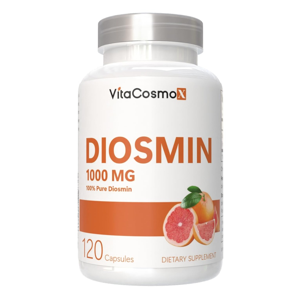 Diosmin Capsules, 120 Kont, 1000 mg Servisi, Vegan, Citrus Bioflavononoyak% 100 Vejetaryen, Non-GMO & Gluten Free Diosmin Supplement with Max Strength
