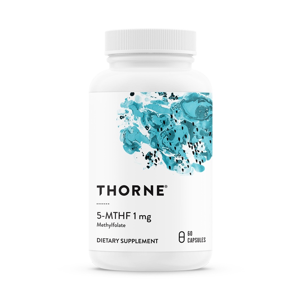 THORNE - 5-MTHF - Medeniyet (Active B9 Folate) Tamam - Kartiovascular Health, Fetal Development, Nerve Health, Medeniyet ve Homocysteine Seviyeleri * - 60 Hizmet - 5MTHF 1 mg