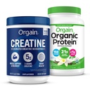 Ya da Geri Kretine Monohidrat Toz 17.64 Oz (100 Hizmet) & Organik Vegan Vanilla Bean Protein Toz 2.03 lb Paket - Bitki bazlı Protein ve Kas Destek