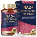 Totaria NAD+ Supplement for Women - NAD Trans-Resveratrol Supplement with Magnesium,CoQ10,PQQ, Ashwagandha,Collagen Peptide - NMN & NMNH Alternative - Cellular Renewal & Energy - 120 Capsules