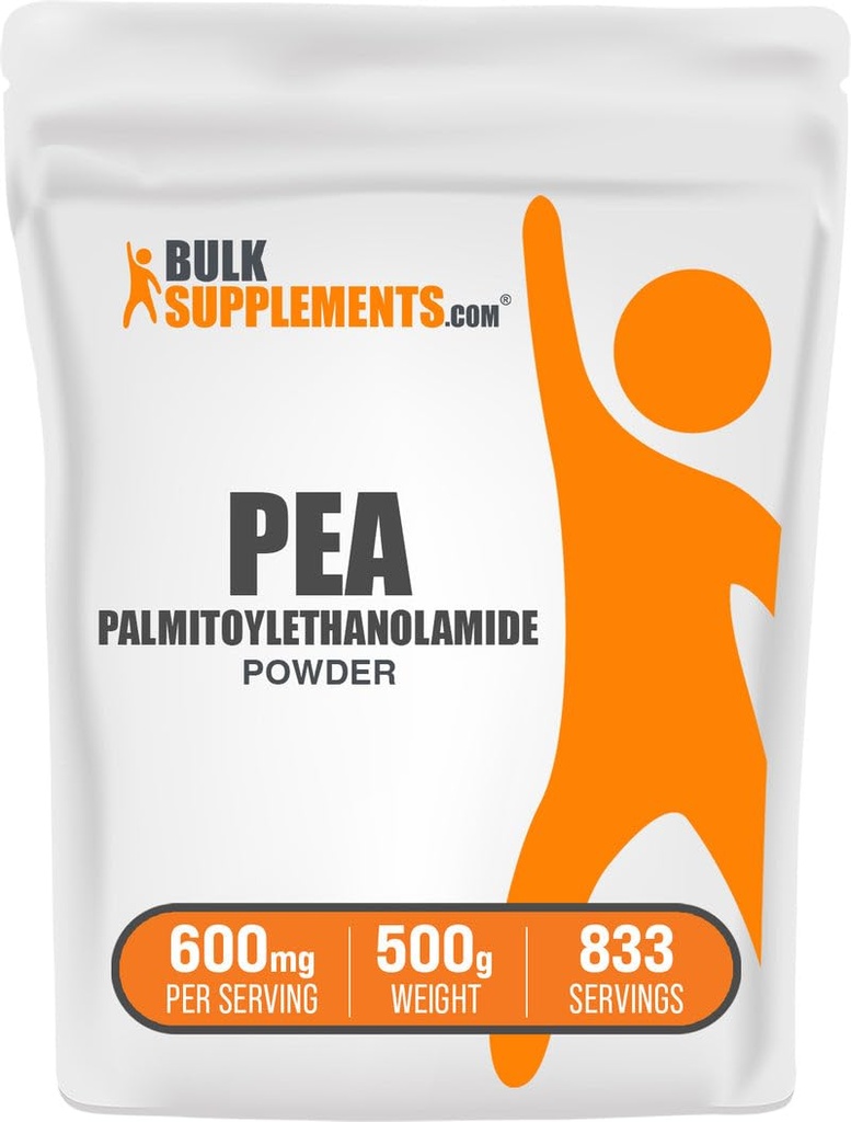 BulkSupplements.com Palmitoylethanolamide Powder - Pea Supplement, Palmitoylethanolamide for Immmune Support - Gluten Free, 600mg per Serving, 500g (1.1 lbs) (Pack of 1)