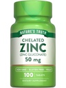 Doğanın Gerçeği 50 mg | 100 Tablet | Essential Mineral Supplement | çinko Gluconate | Vegan, Non-GMO & Gluten Free