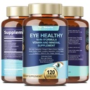 AREDS 2 Göz Vitaminleri ve Mineral Bilberry Extract Omega-3, Seniors Macular Health ve Kuru Eye için Göz Vitamini, Eyes Lutein ve Zeaxanthin Support Eye Strain & Hydration (120 Capsules)