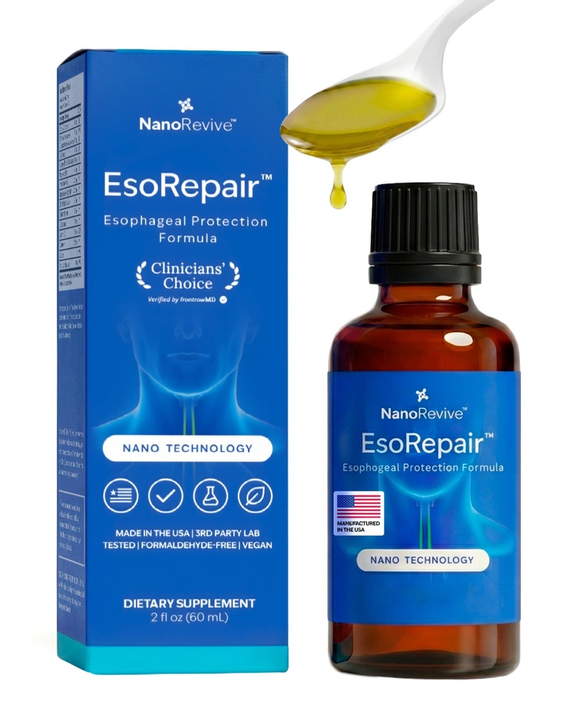 EsoRemate Nano Esophageal & Stomach Health Supplements for Men & Women - Digestive Comfort - Terpery Elm Bark, çinko L-Carnosine & Aloe Vera Ekstra - Non-GMO & Dairy Free