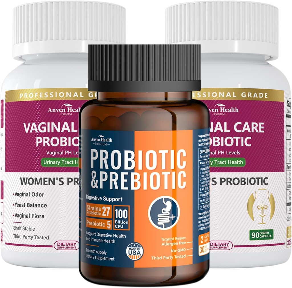 Kadınların Vaginal Probiyotikleri + 100 Milyar Probiyotikleri Gut Digestive & Immune Health Sche – Total Wellness, Inside and Out!