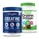 Ya da Kretine Monohidrat Toz (17.64 Oz, 100 Hizmet) & Organik Vegan Çikolata Fudge Protein Toz (2.03 lb)
