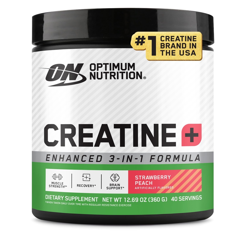 En İyi Beslenme Kreatif Monohidrat Plus Toz, Strawberry Peach Flavored Tinatine Performansı, Alfation için Elektrolytes ile, Eklenmiş Vitaminler, 40 Hizmet, 360 Grams (Pazar Mayıs Vary)