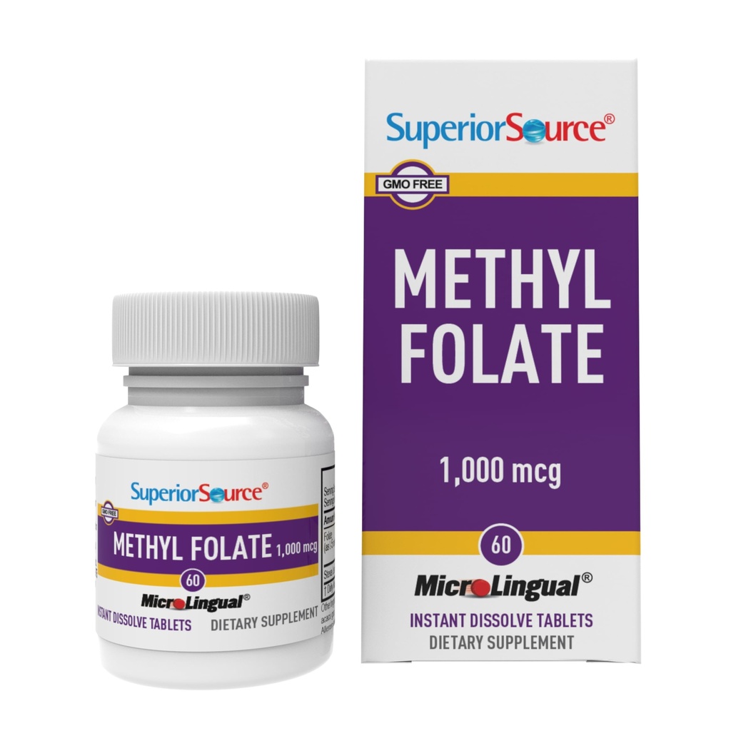 Üstün Kaynak Metrik 1000 mcg - Kadınlar ve Erkekler için Foate Supplement Destekleri Sağlıklı Nervous System & Red Blood Hücreleri - 60 Sublingual Discrypt Tabletleri - 60 Altlama
