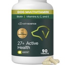 Vetri Science 27+ Aktif Sağlık Chewable Tabletler, Canine Plus Günlük Multivitamin Puppiler ve Yetişkin Köpekler, Dengeli Vitaminler, Mineraller ve Antioksis, Health and Wellness Support, Duck, 90 Count
