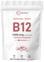 Micro Ingredients Vitamin B12 1,000 mcg | Methylcobalamin – 365 Chewable Tablets | Fast Dissolve, Natural Strawberry Flavor | Supports Energy & Metabolism Health | Vegan, Non-GMO, Gluten Free
