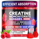 Tinatine Gummies Monohidrat KompleksMG 9000, Erkekler ve Kadınlar için Pre-Workout, L-Taurine ile Kre Gummy, BCAA 2:1, B12/6 Kas Desteği için, Geliştirilmiş Güç, Enerji Boost-120