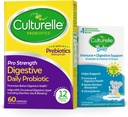 Culturelle Pro Strength Daily Probiyotik Capsules, Probiyotiks for Men & Women 60 Count, 2 ay + Culturelle Baby Immune & Digestive Support Probiyotik + Vitamin D Drops 0-12 Ay, 30 Day Supply, 9 ml