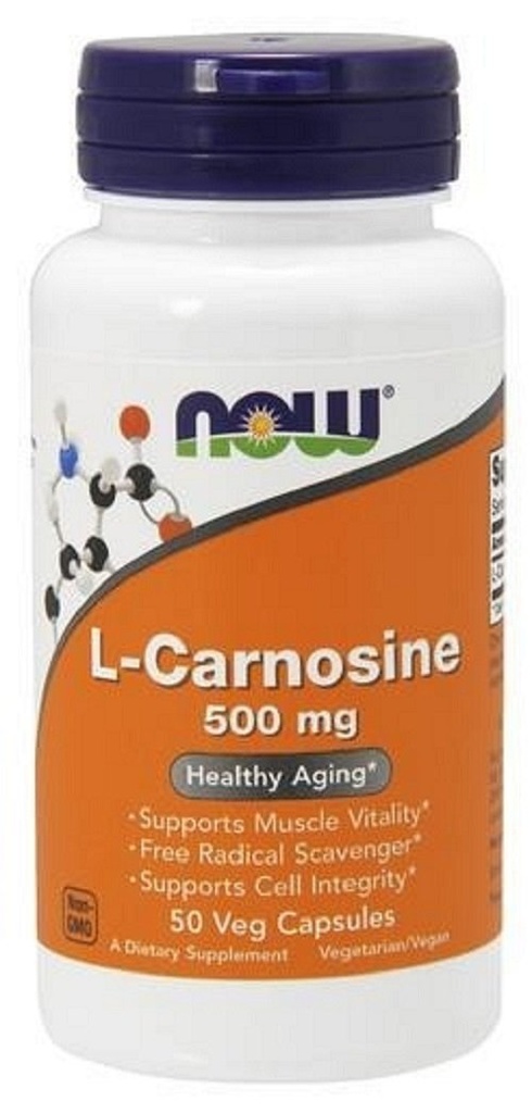 Şimdi Gıdalar Tamamlıyor, L-Carnosine (Beta-Alanyl-L- Histidine) 500 mg, Sağlıklı Ağlama, 50 Veg Capsules