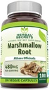 Herbal Sırları Marshmallow Ekstra | 480 Mg | 100 Veggie Capsules | Non-GMO | Gluten Free | Made in USA