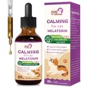 Cat Melatonin Natural Calming Drops, Support Falling Asleep & Health Sleep, Herbal Extract Relaxation Supplement with L-Theanine, Valerian, Catnip, Passion Flower and Chamomile.