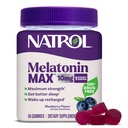 Natrol Melatonin 10 mg Sleep Aid Supplement, 50 Kont MelatoninMax Gummies, Blueberry Flavor, 10 mg Melatonin Gummies for Occasional Sleeplessness, 50 Day Supply