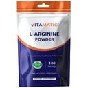 Vitamatic L-Arginine Pure Toz 500 Gram | Unflavored | Non GMO | Gluten Free | No Katkılar | 5000 mg Per | 100 Hizmet
