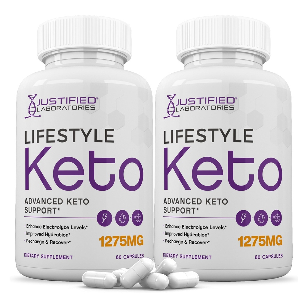 Justified Laboratories (2 Pack Lifestyle Keto Pills 1275MG New & Improv Formula Contains Apple Cider Vinegar Ekstra Virgin Zeytinyağı Toz Yeşil Çay Broşürü 120 Capsules