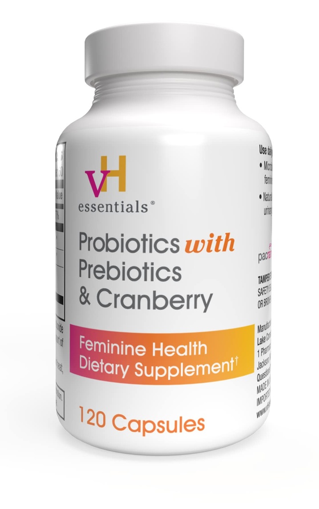 Prebiyotiks, Cranberry & Vitamin C - 120 Capsules (60 Day Supply) -Probiyotikler Gut Balance, Health & Urinary Tract Health for Womens