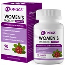 OMOGS Women's Probiyotik, Cranberry Extract, Organic Prebiyotiks & Vitamin C, 90 Milyar CFUs,18 Strains, Immune, Digestive, Gut Health & Women's Health, Gluten & Soy Free,90 Tabletler ve C, 90 Milyar CFUs,18 Strains, Help for Boost Immune, Digestive, Gut Health, Gluten & Soy Free,90 Tabletler