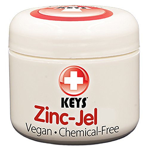 Keys Zinc Jel Vegan, Chemical-Free, All Natural Pure Organic Jellied Avocado Oil for Rashes, Rosacea, and Skin Irritation, 6% Uncoated Zinc Oxide, No Petrolatum, 2 ounces