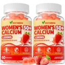 50+ Women’s Calcium Citrate Gummies: 1200mg Chewable Calcium Gummy Supplements Plus Magnesium Zinc Vitamin D3 K2 B12 B6 - Energy Immune Overall Health Support Vegan Sugar Free(120Count)