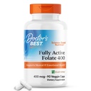 Doctor's BEST Folate Supplement 400 mcg, for Men & Women, 90 Veg Caps