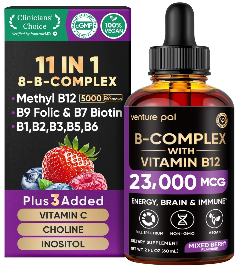 Girişim Palyaço B Kompleksi Sıvı Merdivenleri, B12 Mekobalamin | B9 Folic | B1,B2,B3,B5,B6,B16 - C, Choline, Inositol, Immune & Energy Metabolism, Brain & Heart Support