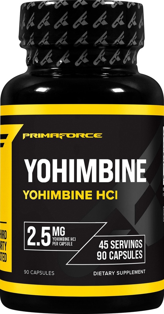 Primaforce Yohimbine HCl 2.5 mg, 90 Capsules - GMO Free ve Gluten Free Supplement Supplement