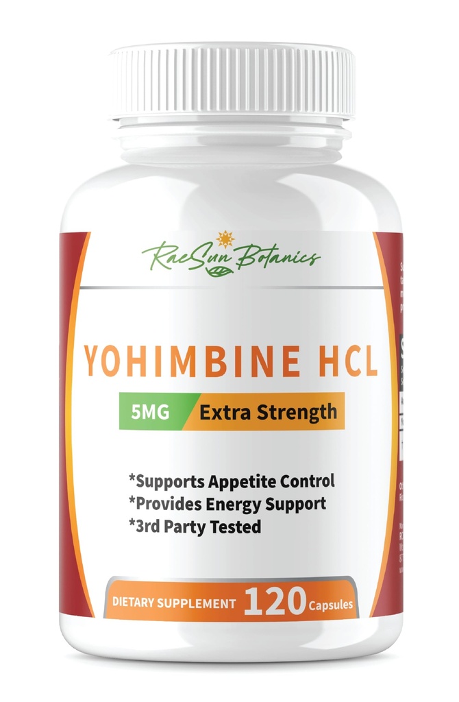 Yohimbine HCL Bark Ekstra Kuvvet 5 mg x 120ct Capsules Premium Fat Burner, Kilo kaybı, Appetite Control, Erkek Desteği, Enerji ve Daha Fazlası
