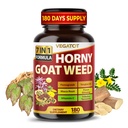 Horny Goat, Yohimbine, Tongkat Ali, Maca, Tribulus & Panax BTC - 8-in-1 Strength & Vitality Support – 180 Capsules – Vegatot – Gluten-Free, Lab TY