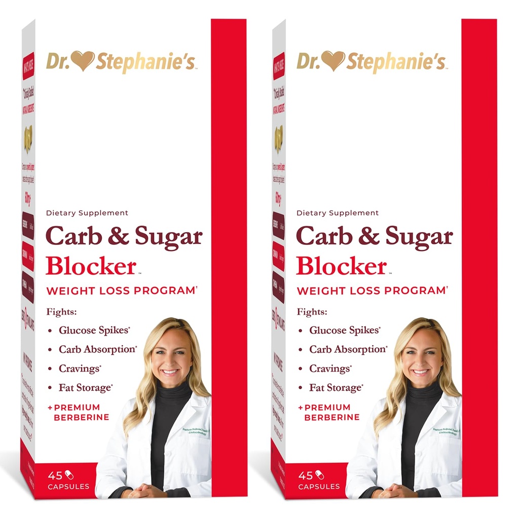 Dr. Stephanie's Mealtime Carb & Sugar Blocker - Digested Carbs & Sugars, Stimulant-Free (2 Pack)