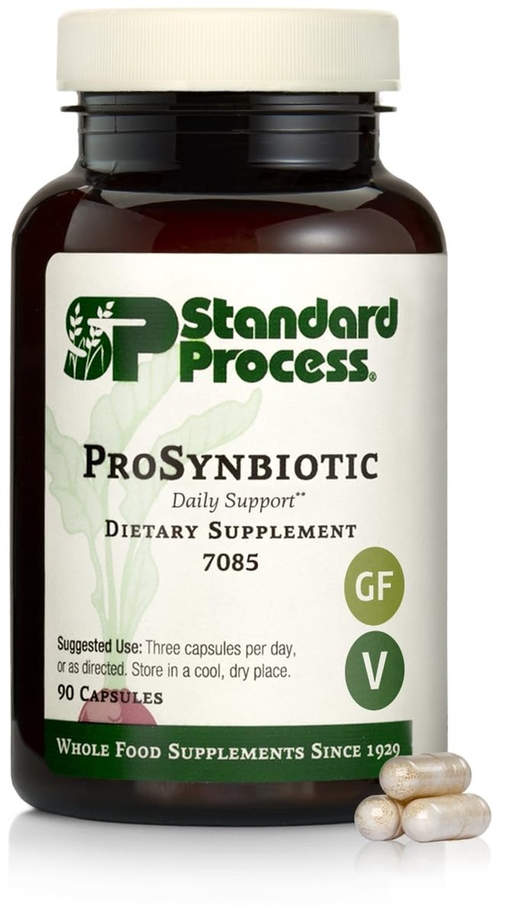 Standart Süreç ProSynbiyotik - Tüm Gıda Bowel, Immune Support, Digestion and Digestive Health with Bifidobacterium, Chicory Root, Lactobacillus Acidofilius ve Inulin - Vegetarian - 90 Capsules